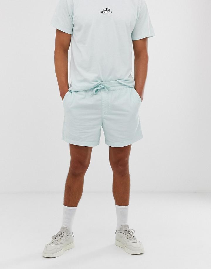 New Look Pull On Cord Shorts In Mint Green - Green