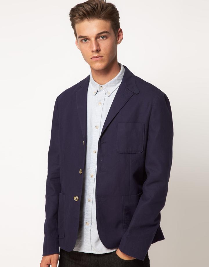 Asos Slim Fit Blazer In Cotton