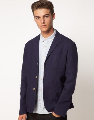 Asos Slim Fit Blazer In Cotton