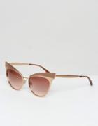 Dolce & Gabbana Cat Eye Sunglasses With Pink Lens - Gold