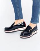 Tommy Hilfiger Tommyxgigi Leather Moccasin Flatform Shoes - Black