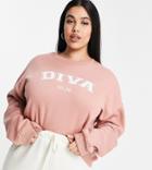 In The Style Plus X Gemma Collins Motif Sweatshirt In Pink