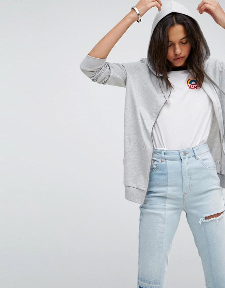 Asos Zip Through Hoodie - White