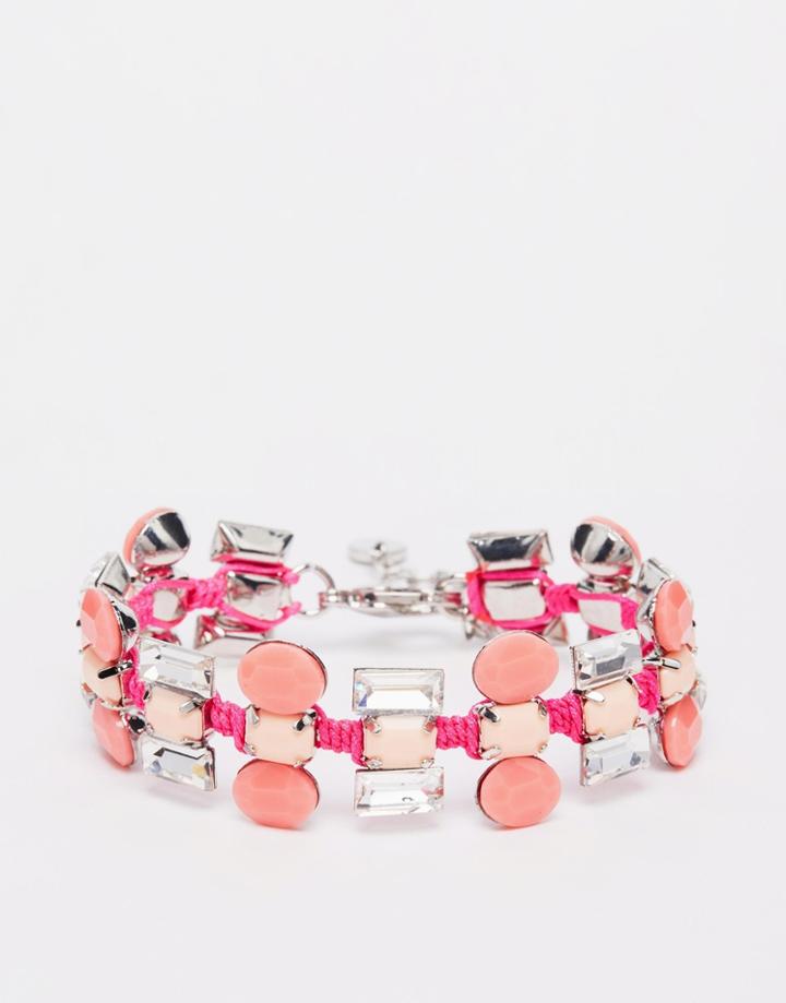 Nali Statement Gem Bracelet - Pink