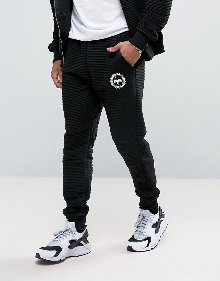 Hype Skinny Joggers In Black Rib - Black