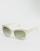 Jeepers Peepers Square Sunglasses In White