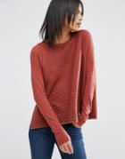 Asos Ripple Stitch Sweater - Brown