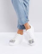 Asos Dream On Embellished Sneakers - White