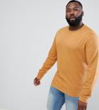 Asos Design Plus Sweatshirt In Yellow Overdyed Marl