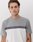Asos Design Organic Relaxed T-shirt With Contrast Yoke And Taping In White