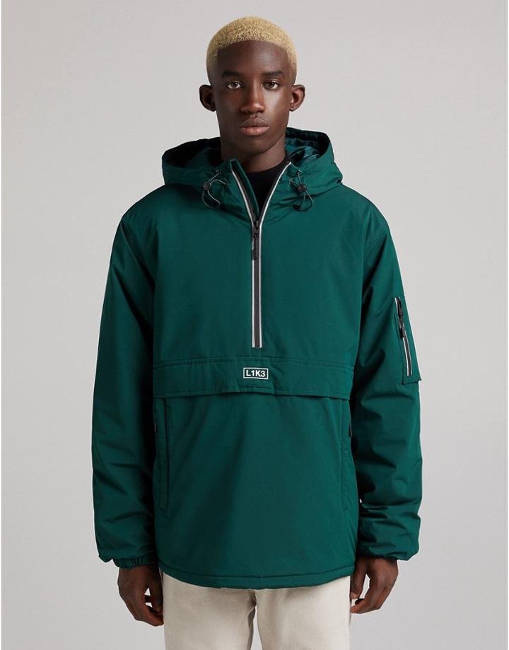 Bershka Windbreaker In Green