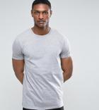 Asos Design Tall Longline T-shirt With Crew Neck In Grey - Gray