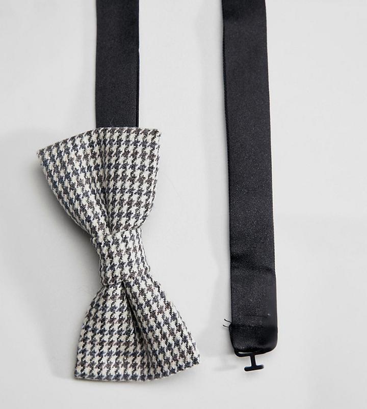 Heart & Dagger Bow Tie In Dogstooth - Stone