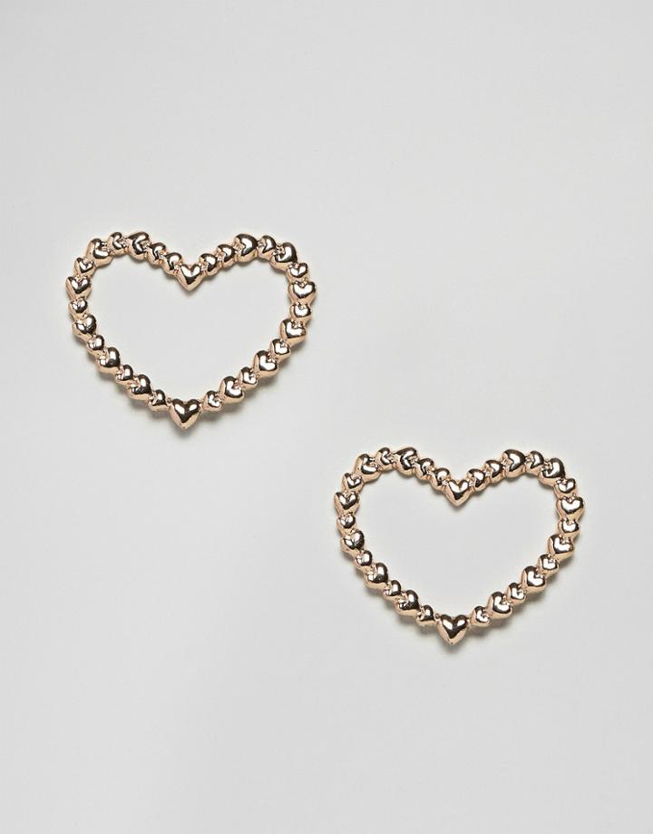 Skinny Dip Heart Hoops - Gold
