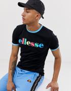 Ellesse Moa Rainbow Script T-shirt In Black - Black