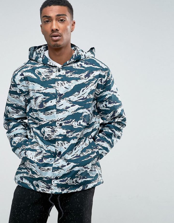Weekday Leo Mountain Camo Jacket - Blue