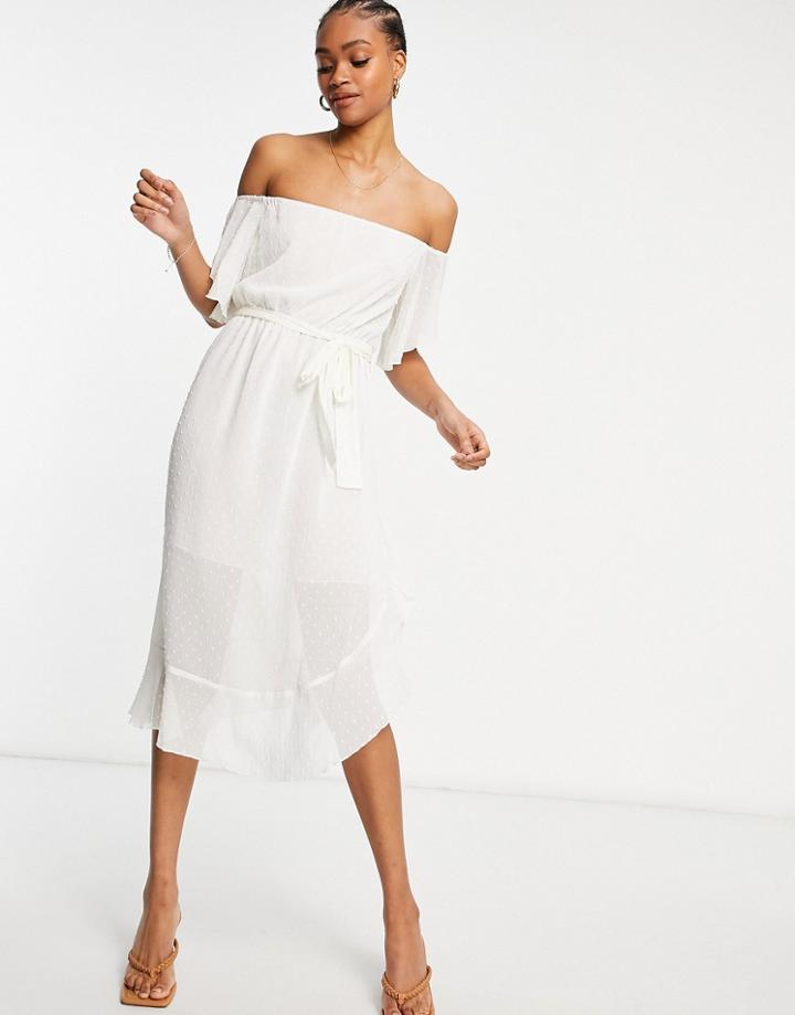 River Island Bardot Maxi Dress In White