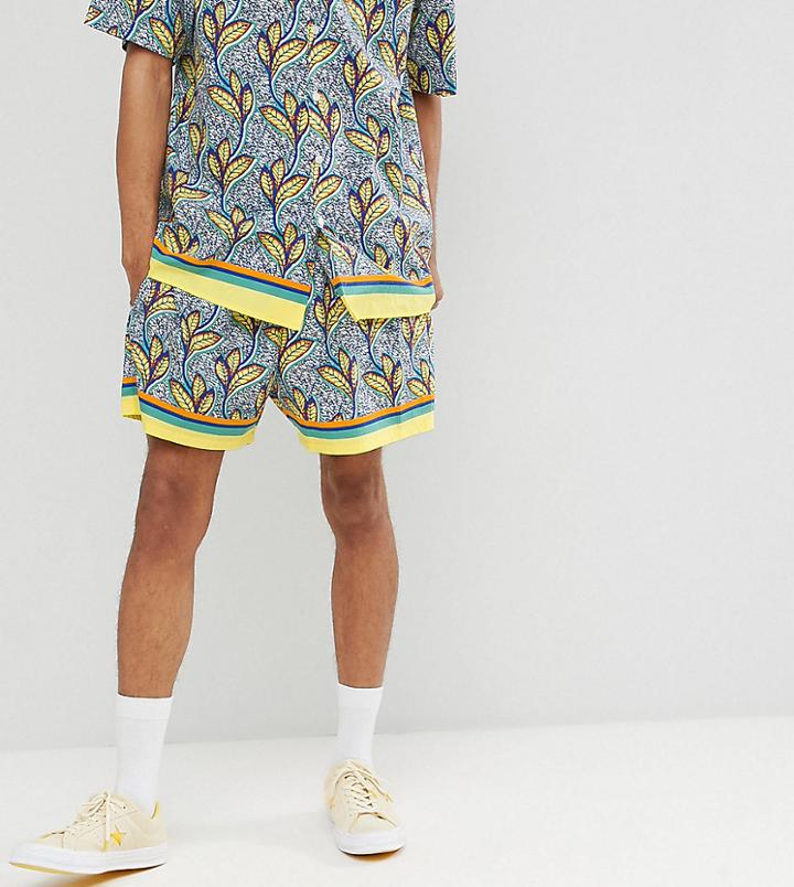 Reclaimed Vintage Inspired Printed Short - Blue