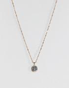 Asos Vintage Style Coin Charm Pendant Necklace - Multi