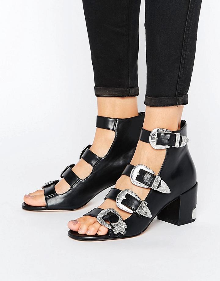 Asos Over Time Western Heeled Shoes - Black