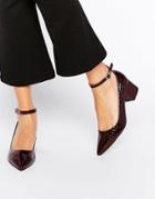 New Look Pointed Block Heel Shoe - Red