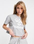 Hummel Classic Chevron Crop T-shirt In Gray-grey