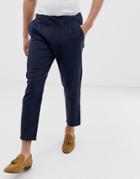 Only & Sons Slim Fit Linen Mix Pants In Navy - Navy