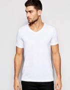 Hugo By Hugo Boss T-shirt With V Neck In White - White