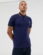 Fred Perry Twin Tipped Polo Shirt In Navy