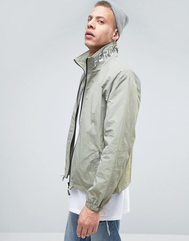 Heros Heroine Jacket With Embroidered Collar - Green