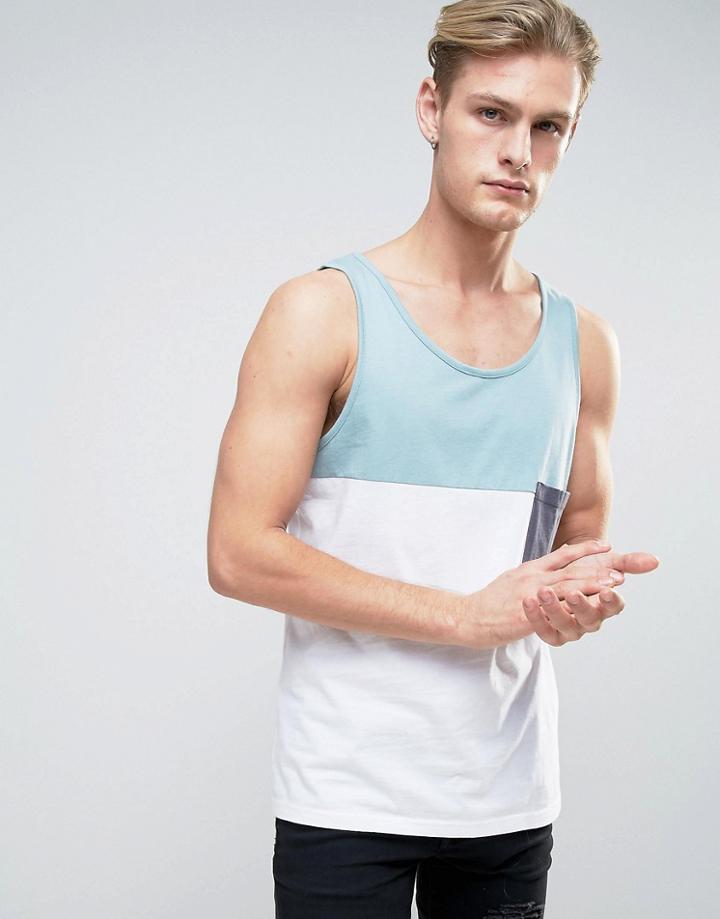 Another Influence Color Block Tank - Blue