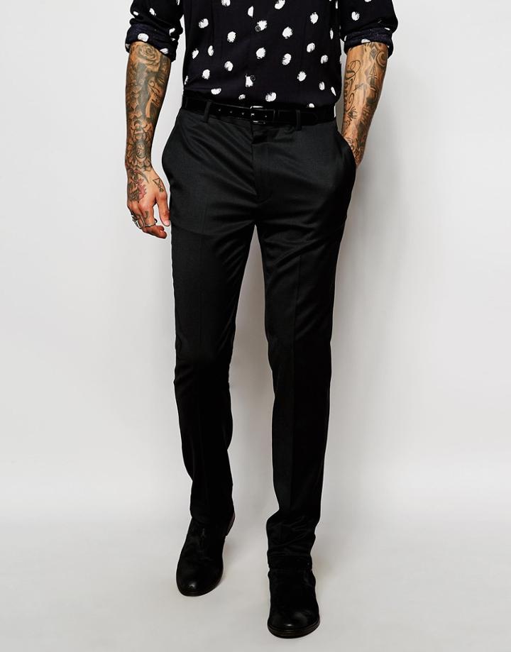 Asos Skinny Tuxedo Pants - Black
