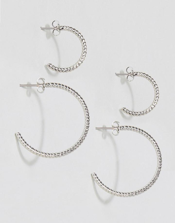 Pieces Hannah Multipack Hoop Earrings - Silver