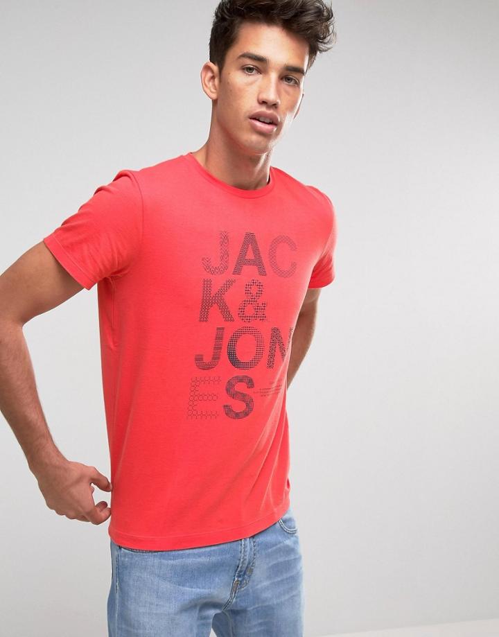 Jack & Jones T-shirt With Chest Print - Red