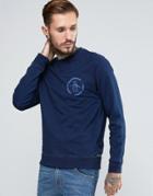 Original Penguin Stamp Crew Neck Sweat Top - Blue