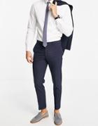 Jack & Jones Premium Slim Suit Pants In Navy Check