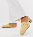 Asos Design Wide Fit Moves Mule Loafers - Beige