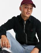 Polo Ralph Lauren Icon Logo Pocket Zip Front Cord Overshirt Jacket Classic Oversized Fit In Black