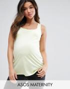 Asos Maternity Ultimate Tank In Long Line - Yellow