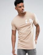 Asos Longline Muscle T-shirt With La Print - Tan