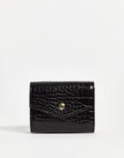 Asos Design Envelope Wallet In Black Croc