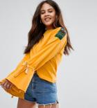 Asos Tall Sweatshirt With Embroidery Detail - Yellow