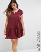 Asos Curve Tiered Smock Beach Dress - Purple