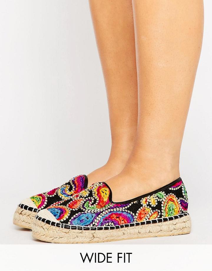 Asos Jayden Wide Fit Flatform Espadrilles - Multi