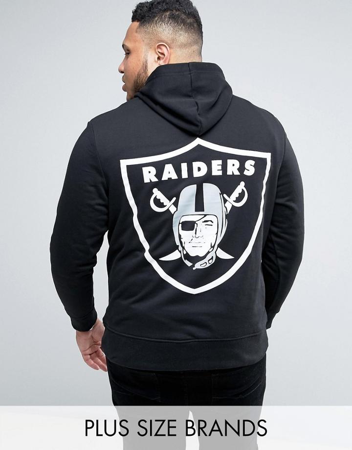 Majestic Plus Raiders Hoodie With Back Print - Black