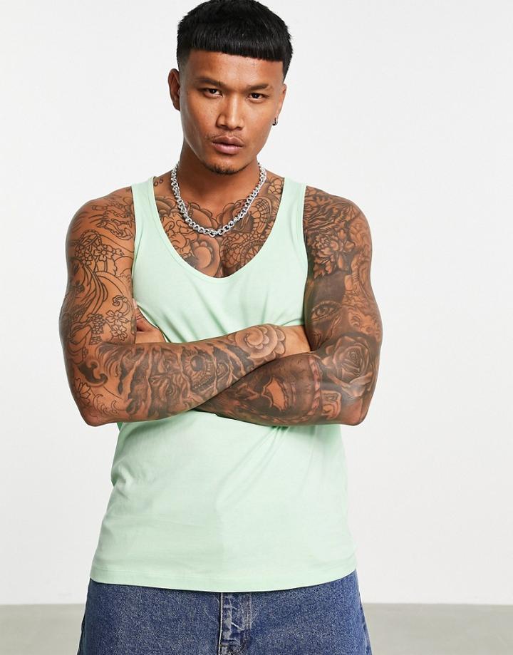 Asos Design Tank Top In Green