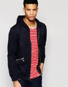 Brave Soul Zip Through Jacket With Hood - Navy