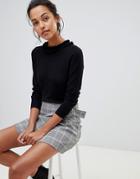 Oasis Frill Neck Sweater In Black - Black