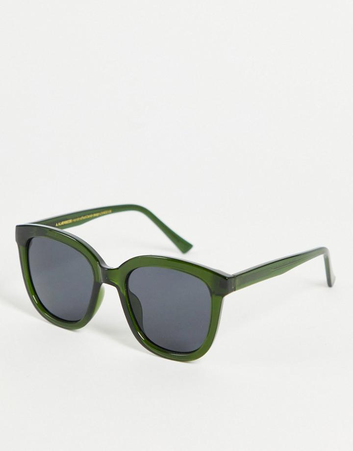 A.kjaerbede Billy Womens Round Sunglasses In Dark Green