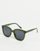 A.kjaerbede Billy Womens Round Sunglasses In Dark Green